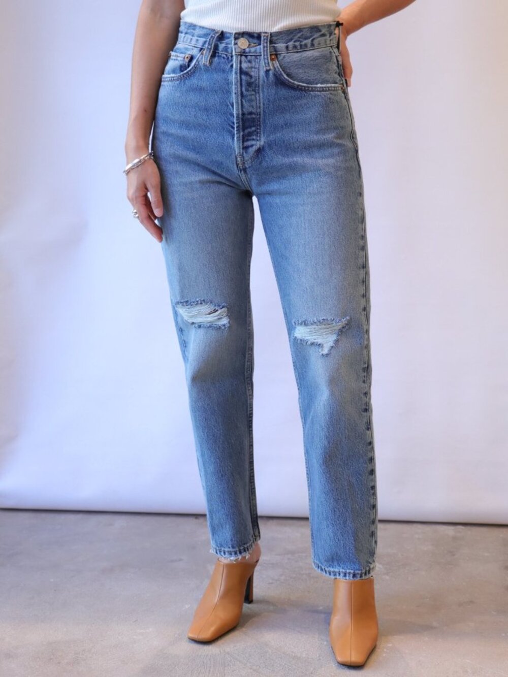 Re/Done Size 28 70's Ultra StovePipe Jeans High Waist